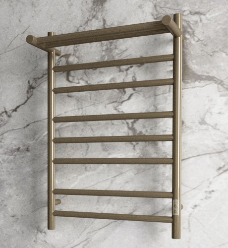 Полотенцесушитель электрический с полочкой (лесенка) Bauedge Stil Shelf DB-0025, 50x80 см