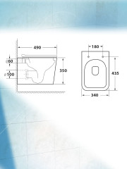 Комплект унитаза Bauedge BS0001-HQ с инсталляцией Nova NV4501 и кнопкой Nova NV7323