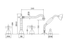 Смеситель на борт ванны Bugnatese Princeton 880
