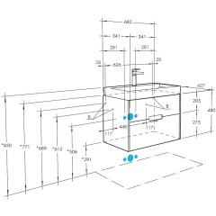 Тумба под раковину AQUATON Оливия 70 подвесная Грей/Дуб Ойстер (1A254301OLUG0)
