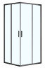 Душевое ограждение AZARIO 1000х1000х2000, БЕЗ ПОДДОНА, прозрачное стекло 6 мм, цвет профиля черный (AZ-ND1142 1000 Black)