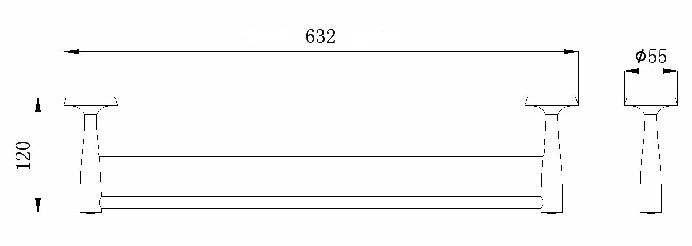 Полотенцедержатель двойной 60 см. RUSH Balearic (BA39532)