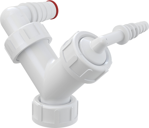 Колено для сифона Alcadrain с двумя штуцерами, белое (P149Z)