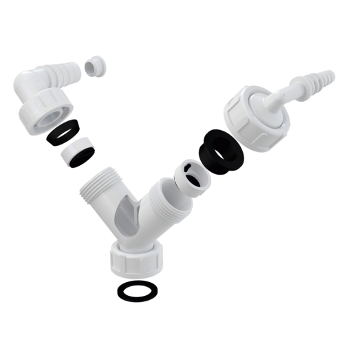 Колено для сифона Alcadrain с двумя штуцерами, белое (P149Z)