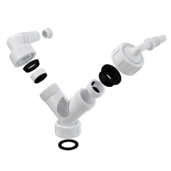 Колено для сифона Alcadrain с двумя штуцерами, белое (P149Z)