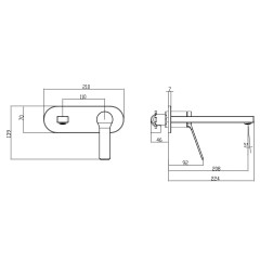 Смеситель для раковины Azario VISE скрытый монтаж, керамический картридж, черный (AZ-VSA148330PA)