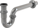 Сифон для раковины Alcadrain 32 мм, U-форма, цельнометаллический, с накидной гайкой 5/4", хром (A432)