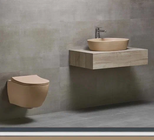 Унитаз подвесной beWash Bogen безободковый с функцией биде с сиденьем микролифт латте (бежевый) 88303673 + EVB6385