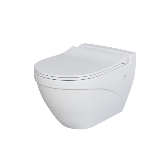 Унитаз Nord 133T20101 (535*385*360) БЕЛЫЙ МАТОВЫЙ подвесной с тонкой крышкой