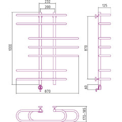 Электрический полотенцесушитель Сунержа Фурор 1000x900