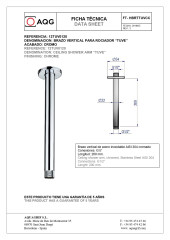 AQG Alpha, душевой комплект EC218 на 2 потребителя: с квадратным верхним душем 25х25 см и потолочным кронштейном 20 см, цвет хром