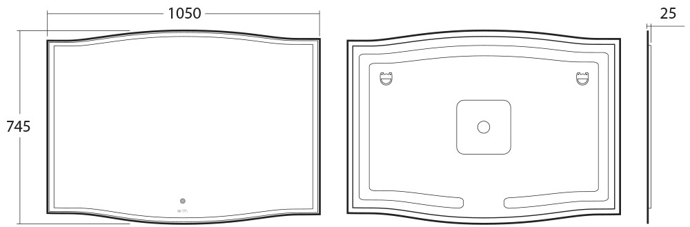 Зеркало OWL 1975 Roxen с LED подсветкой, 1050х745