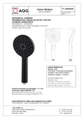 AQG, ручной душ антикальцевый NITE RD 120 мм, 2х режимный, цвет черный матовый