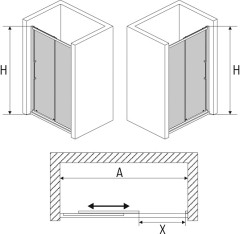 Душевая дверь AVEK Klassik B 10005 110x190