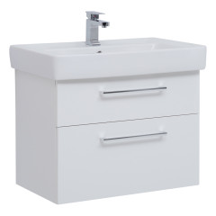 Тумба Q MAX, 70 см, подвесная, 2 ящика, белый глянец