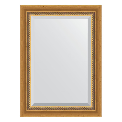 Зеркало настенное с фацетом EVOFORM в багетной раме состаренное золото с плетением, 53х73 см, BY 3379