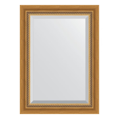 Зеркало настенное с фацетом EVOFORM в багетной раме состаренное золото с плетением, 53х73 см, BY 3379