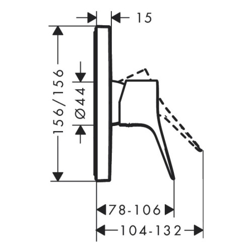 Смеситель для душа Hansgrohe Vivenis черный матовый (75615670)