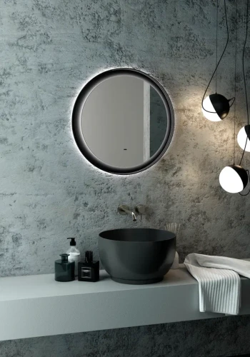 Зеркало Континент Planet black Led D 600 с бесконтактным сенсором