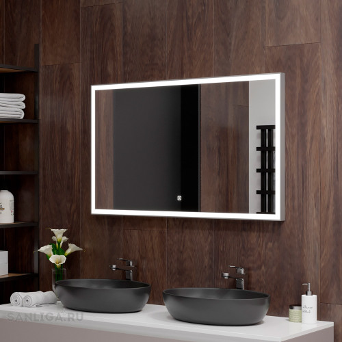 Зеркало Континент Frame silver standart 1000x700