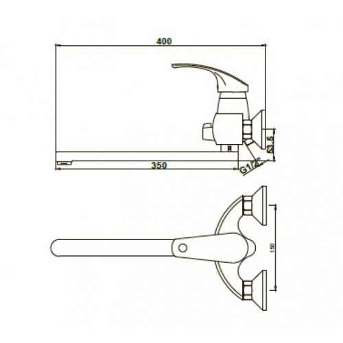 Смеситель для ванны с душем KAISER Classic (16055B)