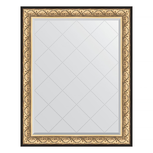 Зеркало настенное с гравировкой EVOFORM в багетной раме барокко золото, 100х125 см, BY 4380