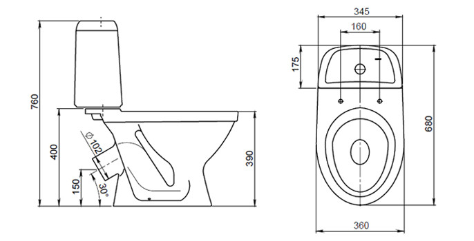 Santeri Прайм Унитаз-компакт напольный с сидением стандарт