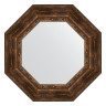 Зеркало настенное Octagon EVOFORM в багетной раме состаренное дерево с орнаментом, 67х67 см, BY 7394