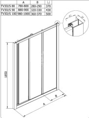Душевая дверь в нишу Kolpa San Luna TV3D/S 100