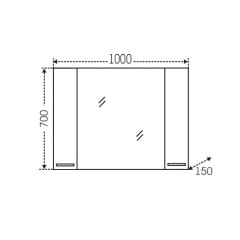 Зеркальный шкаф СанТа Родос 100