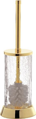 Surya Crystal, напольный ерш с крышкой на металлическом основании 12х12хh36 см, стекло с эффектом волны, цвет золото