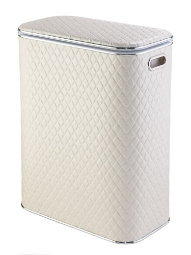 Корзина для белья  RLH-B-9 Ромб беж,.светлый, кант хром, большая