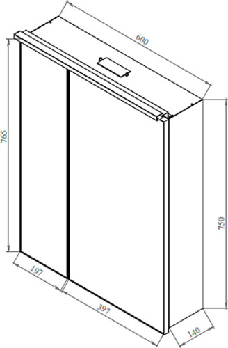 Зеркальный шкаф De Aqua Алюминиум 60 медь 261764