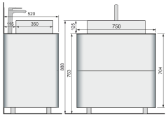 Тумба под раковину RAVAL Pure 75 напольная белая (Pur.01.75/N/W)