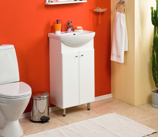 Тумба под раковину AQUATON Мира Н 45 напольная, белая (1A104401MR010)