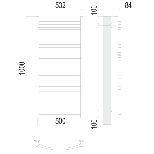 Полотенцесушитель TERMINUS Стандарт Классик П20 500х1000 NEW