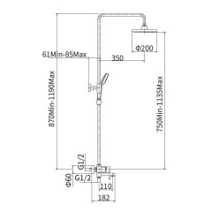 Душевая система FASHUN A2482-8, хром/белый