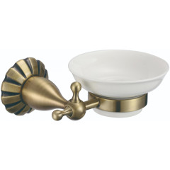 Мыльница керамическая с настенным держателем Savol S-08959C бронза