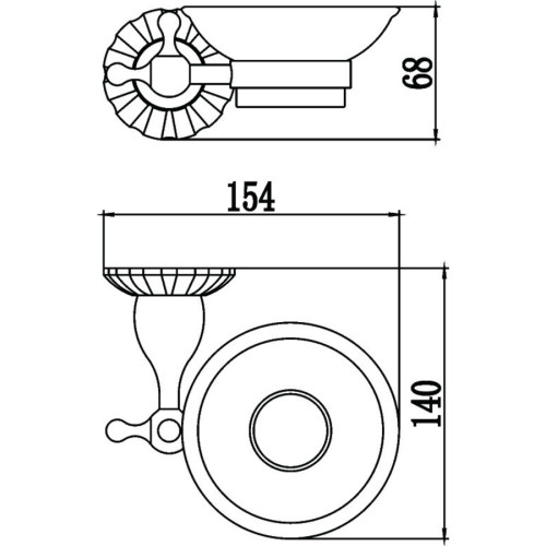 Мыльница керамическая с настенным держателем Savol S-08959C бронза