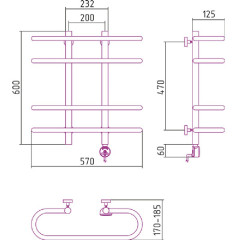 Электрический полотенцесушитель Сунержа Фурор 600x600