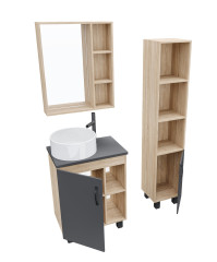 Тумба напольная Grossman ФЛАЙ-60 см дуб сонома/серая (ум.Фостер-60)