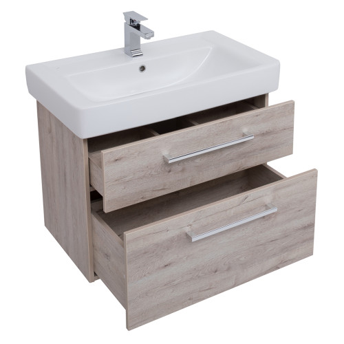 Тумба Q MAX, 70 см, подвесная, 2 ящика, дуб кантри