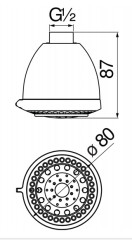 Верхний душ Nobili AD139/54CR Chrome 8 см, хром