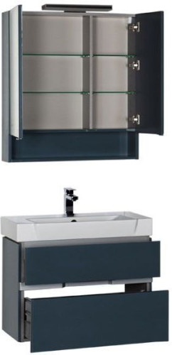 Мебель для ванной Aquanet Виго 80 сине-серый