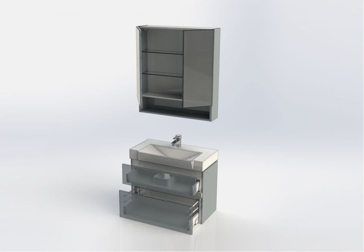 Мебель для ванной Aquanet Виго 80 сине-серый