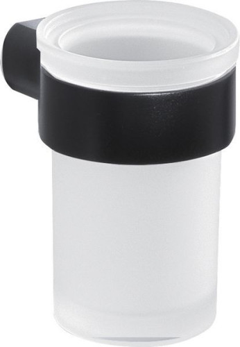 Gedy Pirenei, настенный стеклянный стакан, цвет черный матовый