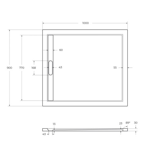 Экран для поддона из искусственного мрамора CEZARES TRAY-AS-AH-160/90-100-SCR