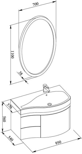 Мебель для ванной Aquanet Сопрано 95 R белый (3 ящика)