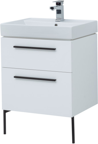 Тумба с раковиной Aquanet Nova 60 белый (2 ящика)