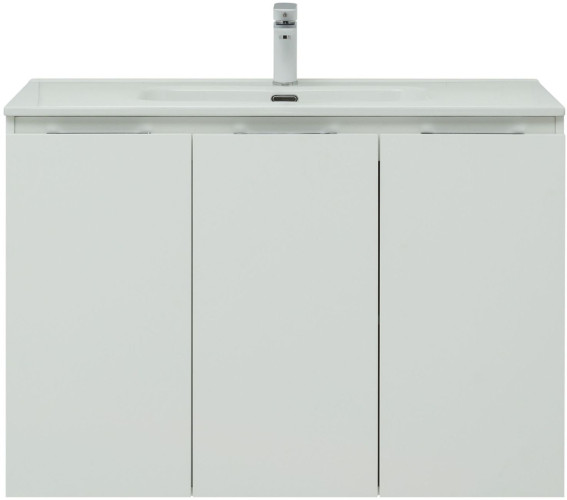 Тумба с раковиной Aquanet Алвита New 100 3 дверцы, белый матовый
